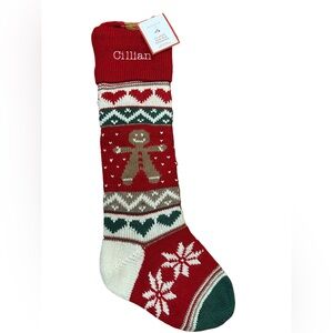 Pottery Barn Kids Red Wool Knit Fair Isle Stocking NWT - see description*
